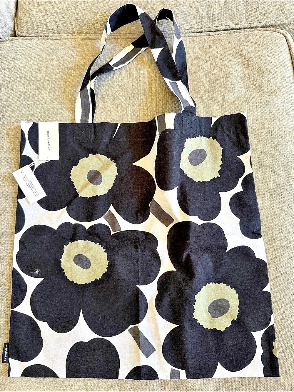 Marimekko fabric Tote Bag Black & White